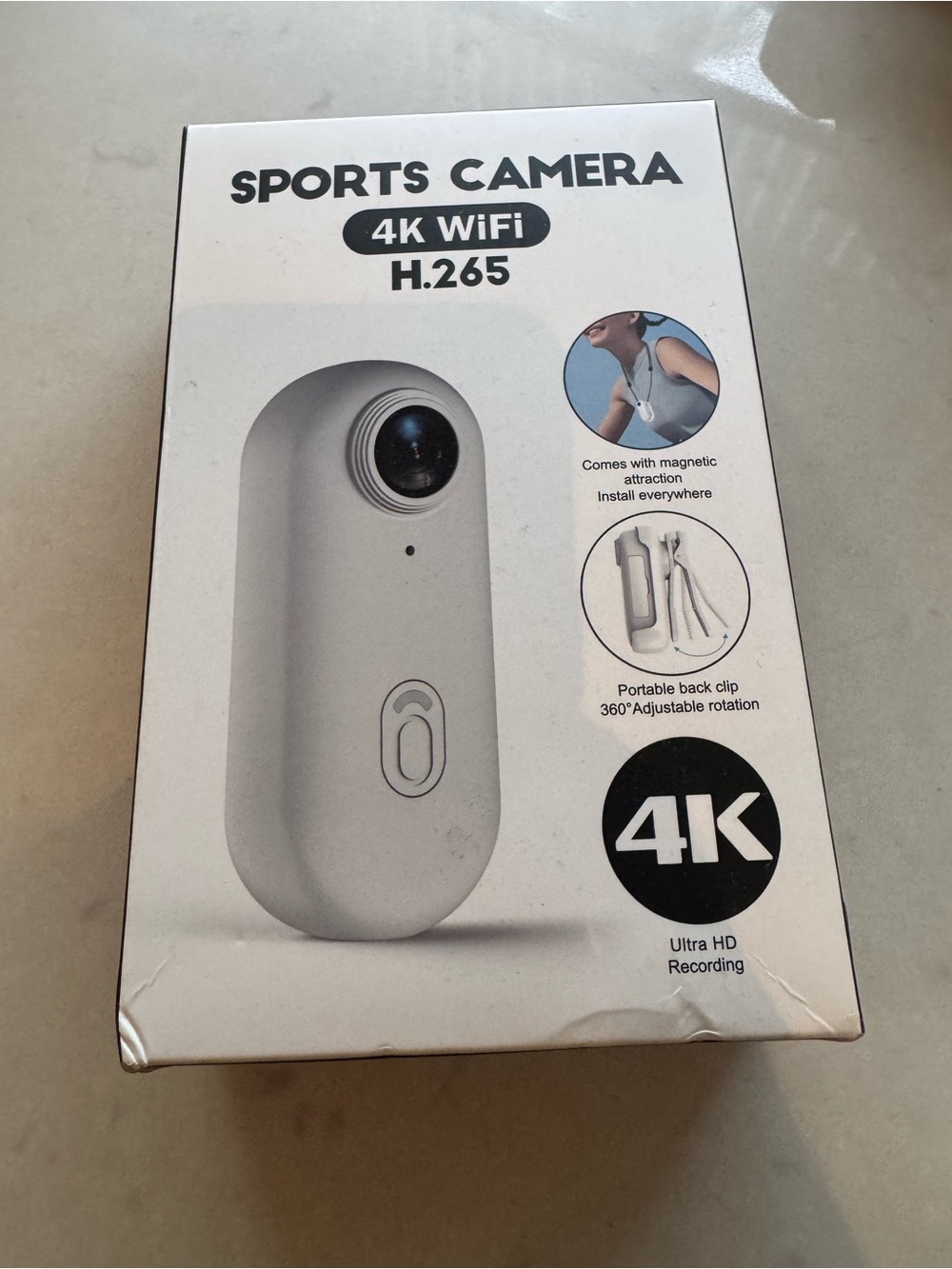 4K WiFi Sports Camera H.265 - White